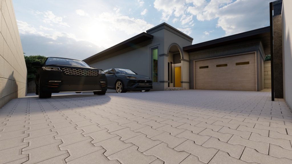 3d rendering of the front yard